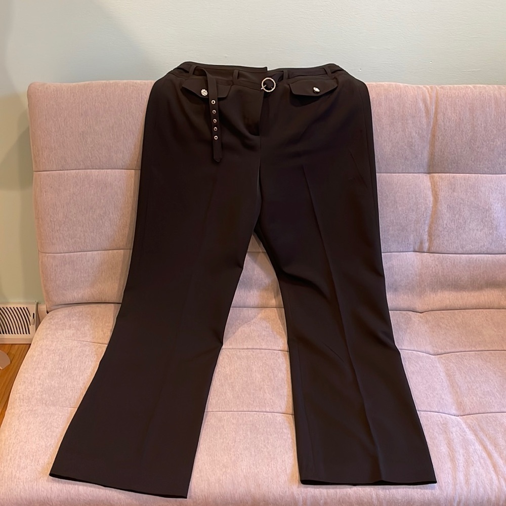 Larry Levine Stretch Black Pants Slacks 12